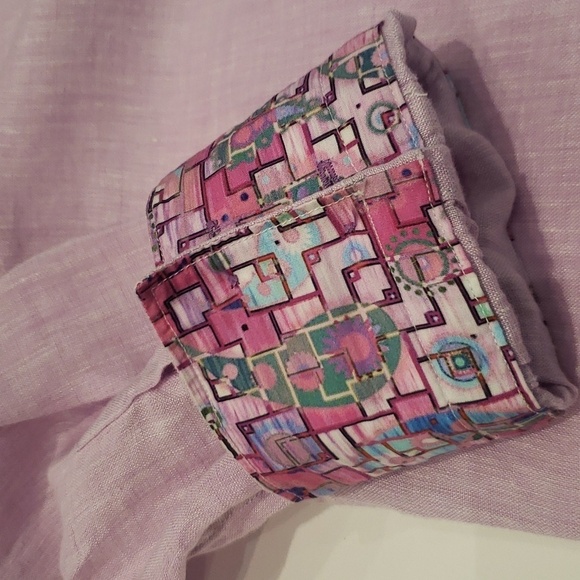 MATTUSO Shirt 100% Linen Violet Long Sleeve Men's Size Large - Picture 8 of 13